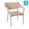 Flash Furniture Natural PE Rattan Wicker Patio Dining Chair, 2PK 2-TT-TT002-NAT-GG - alternate 5